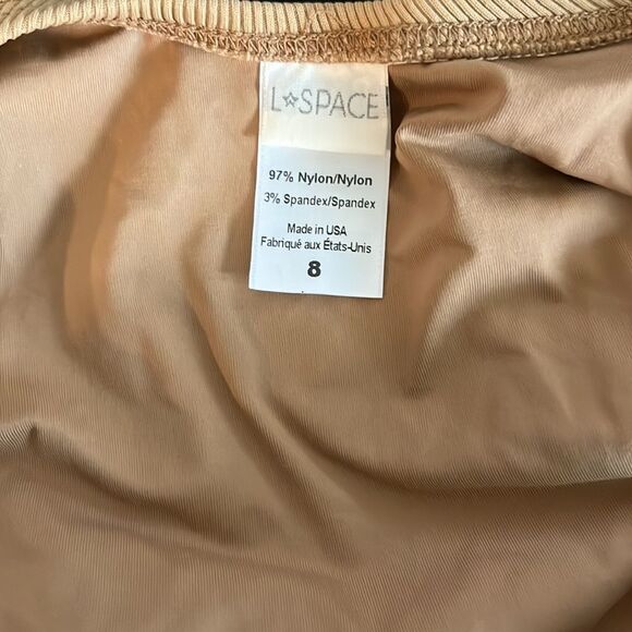L*Space Mayra One Piece Swimsuit Cutout Tan Size 8 NEW - Picture 4 of 5